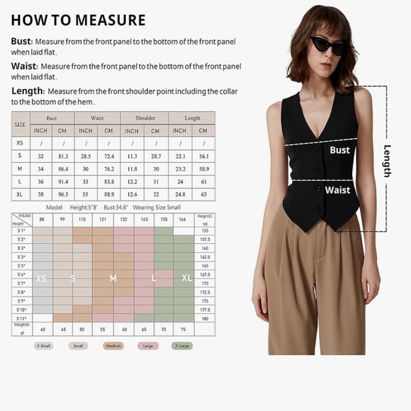 Womens V Neck‎ Vest Top Sleeveless Button Down Fully Lined Solid Going Out NWT M - Picture 4 of 5